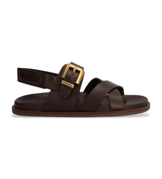Alpe Dark brown Isabella leather sandals