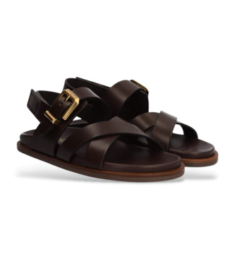 Alpe Dark brown Isabella leather sandals