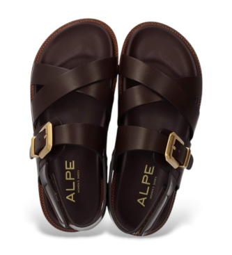 Alpe Dark brown Isabella leather sandals