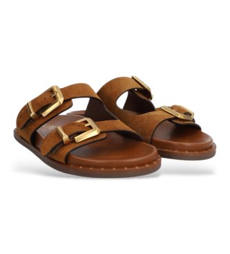 Alpe Isabella brown leather sandals