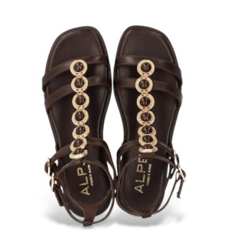 Alpe Sheila 17 brown leather sandals