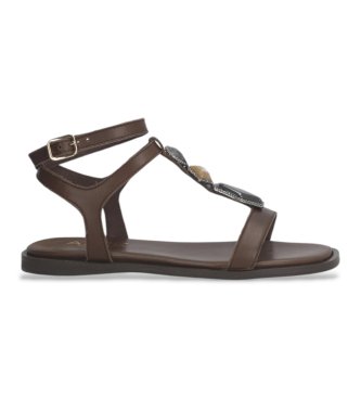 Alpe Sheila brown leather sandals