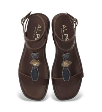 Alpe Sheila brown leather sandals
