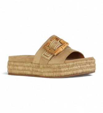 Alpe Sandali in pelle marrone slip-on 