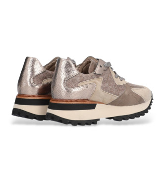 Alpe Leather trainers Estrella taupe