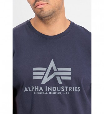 ALPHA INDUSTRIES Logo-T-Shirt blau
