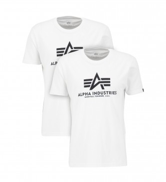 ALPHA INDUSTRIES Set van 2 witte t-shirts