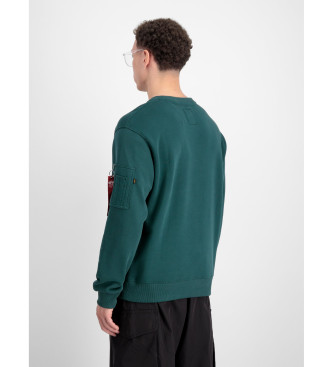 ALPHA INDUSTRIES Sweat-shirt vert Alpha Label