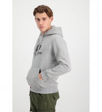 ALPHA INDUSTRIES Basic grey hooded sweatshirt