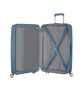 American Tourister Soundbox Spinner medium hard case blue