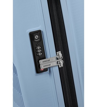 American Tourister Aerostep kabinski kovček s prostornino do 40 L, tog, razširljiv, modre barve