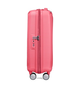 American Tourister Soundbox Spinner styv kabinvska i korall