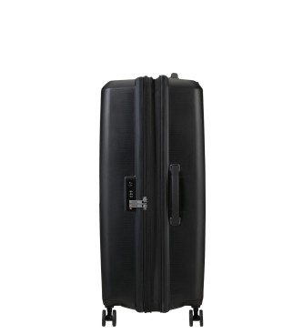 American Tourister Aerostep large expandable hard suitcase up to 109 L black