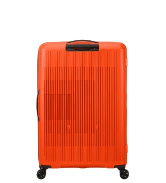 American Tourister Aerostep large expandable hard suitcase with capacity up to 109 L orange