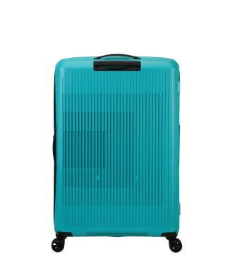 American Tourister Aerostep large expandable hard suitcase with capacity up to 109 L turquoise