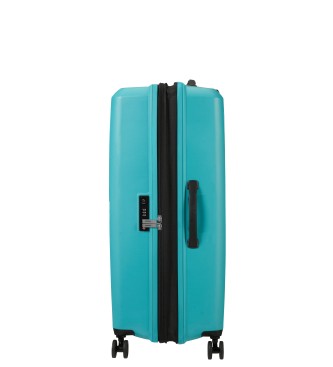 American Tourister Aerostep grote vergrootbare harde koffer met een capaciteit tot 109 L turquoise