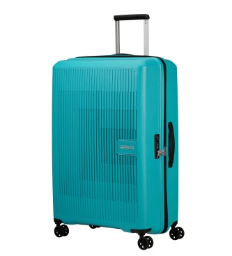 American Tourister Mala rgida expansvel grande Aerostep com capacidade at 109 L turquesa