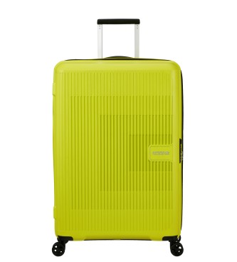 American Tourister Aerostep large expandable hard sided suitcase with capacity up to 109 L green