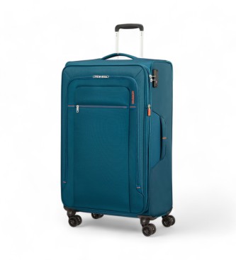 American Tourister Duża walizka Crosstrack Spinner niebieska
