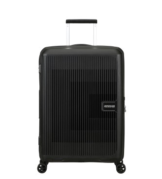 American Tourister Średnia rozszerzalna walizka twarda Aerostep do 72,5 l czarna