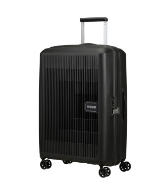 American Tourister Aerostep srednje velik razširljiv kovček s trdim ohišjem do 72,5 L črn