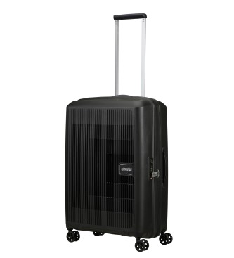 American Tourister Maleta mediana expandible Aerostep rgida con capacidad hasta 72,5 L negro