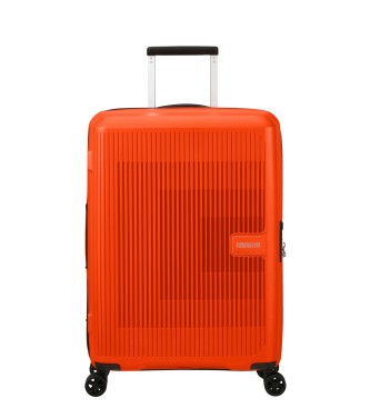 American Tourister Aerostep srednje velik razširljiv kovček s trdim ohišjem do 72,5 L oranžne barve