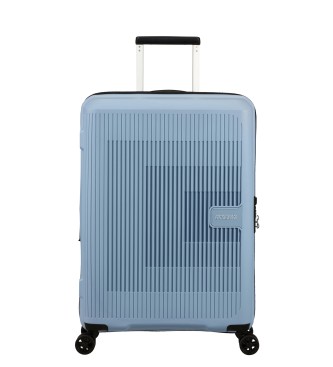 American Tourister Aerostep mellemstor ekspanderbar hrd kuffert op til 72,5 L bl