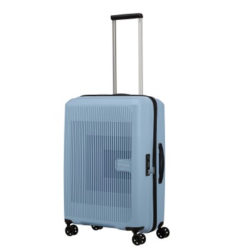 American Tourister Aerostep mellanstor expanderbar hrd resvska upp till 72,5 L bl