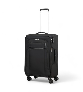 American Tourister Crosstrack Spinner średnia miękka walizka czarna 