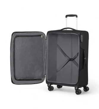 American Tourister Crosstrack Spinner średnia miękka walizka czarna 