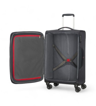 American Tourister Crosstrack Spinner medium zachte koffer grijs