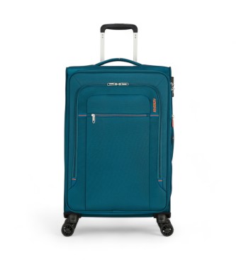 American Tourister Crosstrack Spinner soft suitcase medium blue