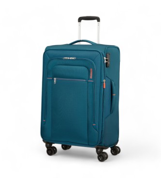 American Tourister Miękka walizka Crosstrack Spinner średnia niebieska