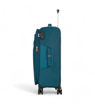 American Tourister Crosstrack Spinner soft suitcase medium blue