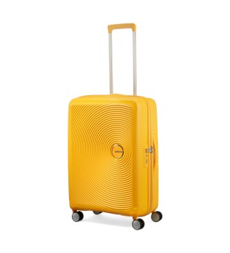 American Tourister Soundbox Spinner medium hard case yellow