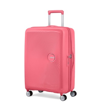 American Tourister Maleta mediana Soundbox Spinner rgida coral