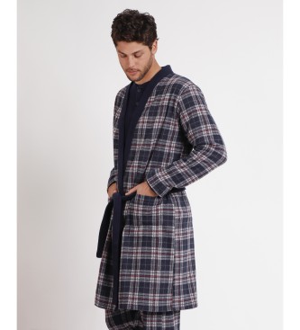 Antonio Miro Sober navy long-sleeved dressing gown