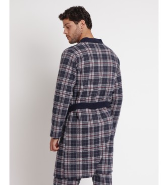 Antonio Miro Sober navy long-sleeved dressing gown