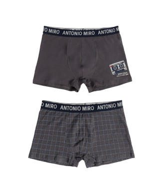 Antonio Miro Pack 2 Boxers Cassete cinzento