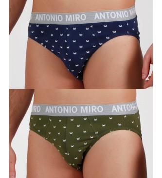 Antonio Miro Pack 2 slips crabe vert, bleu
