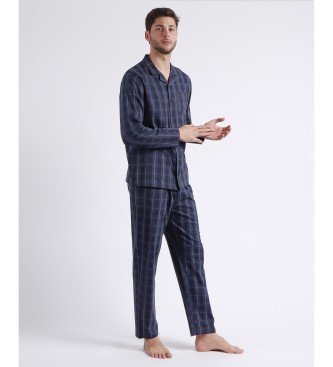 Antonio Miro Pyjama ouvert à manches longues Cassette navy