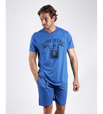 Antonio Miro Forever blue short sleeve pajamas