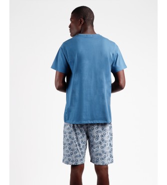 Antonio Miro Pyjama korte mouw Pixel Bike A blauw