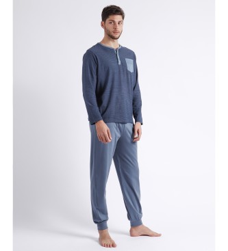 Antonio Miro Pijama de manga comprida azul Azure