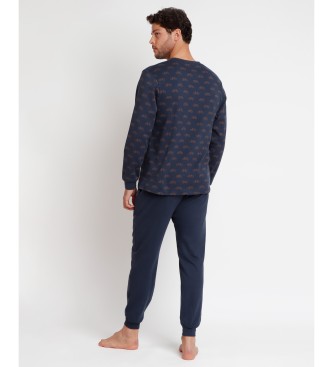 Antonio Miro Bicycle Day Navy Print Long Sleeve Pyjamas