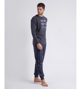 Antonio Miro Pyjama à manches longues Cassette C navy
