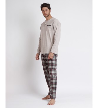 Antonio Miro Cobblestone beige langrmet pyjamas