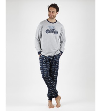 Antonio Miro Pijama de manga comprida de corrida cinzento