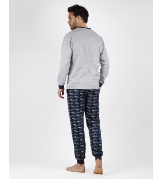 Antonio Miro Pijama de manga comprida de corrida cinzento